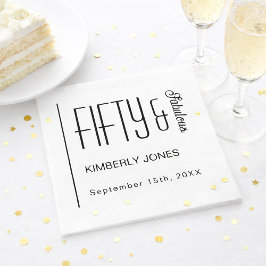 Modern Fifty and Fabulous Bold 50th Birthday Party Servet