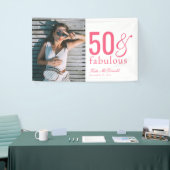 Modern Fifty and Fabulous Bold 50th Birthday Party Spandoek (Beurs)
