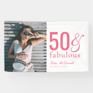 Modern Fifty and Fabulous Bold 50th Birthday Party Spandoek