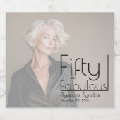 Modern Fifty and Fabulous Bold 50th Birthday Party Sparkling Wijnetiket (Enkel label)