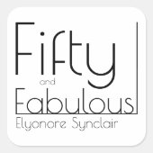Modern Fifty and Fabulous Bold 50th Birthday Party Vierkante Sticker (Voorkant)