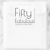 Modern Fifty and Fabulous Bold 50th Birthday Party Vierkante Sticker (Tas)
