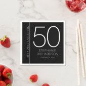 Modern Fifty and Fabulous Name Date 50th Birthday Servet (Insitu)