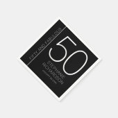 Modern Fifty and Fabulous Name Date 50th Birthday Servet (Hoek)