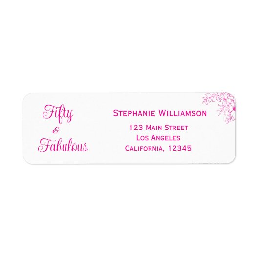 Modern Fifty and Fabulous Party Etiket (Voorkant)