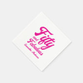 Modern Fifty and Fabulous Pink 50th Birthday Party Servet (Hoek)