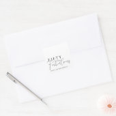 Modern Fifty and Fabulous Script 50th Birthday Vierkante Sticker (Envelop)