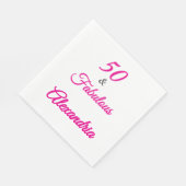 Modern Fifty &Fabulous Bold 50th Birthday Napkin Servet (Hoek)