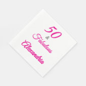 Modern Fifty &Fabulous Bold 50th Birthday Napkin Servet (Hoek)
