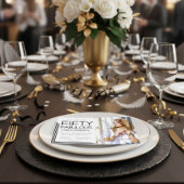 Modern Fifty & Fabulous Photo 50th Birthday Party Kaart