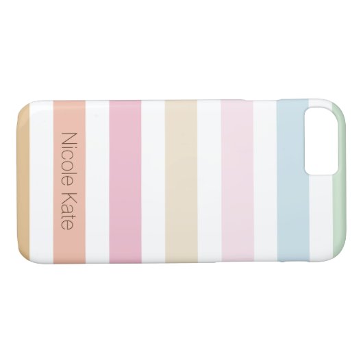 modern fijn pastelkleurmonogram Case-Mate iPhone case (Achterkant (Horizontaal))