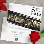 Modern Filmstrip QR Code Photo Wedding Save The Date