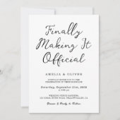 Modern Finally Making It Official Wedding Kaart (Voorkant)