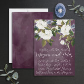 Modern Fine Art Calligraphy Plum Paarse Wedding Kaart