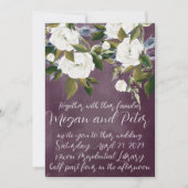 Modern Fine Art Calligraphy Plum Paarse Wedding Kaart (Voorkant)