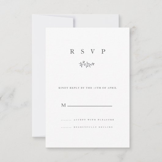 Modern Fine Art Floral Wedding Invitation RSVP Kaart (Voorkant)
