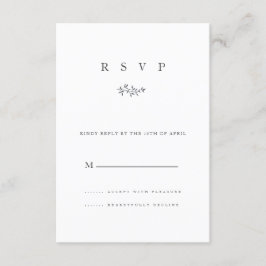 Modern Fine Art Floral Wedding Invitation RSVP Kaart