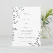 Modern Fine Art Floral Wedding Invitations Kaart (Staand voorkant)
