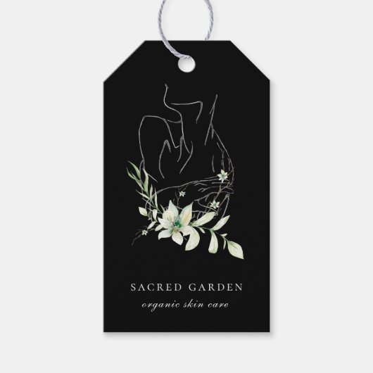 Modern Fine Art Vrouwelijke Bloemen Zwart Prijs La Cadeaulabel (Voorkant)