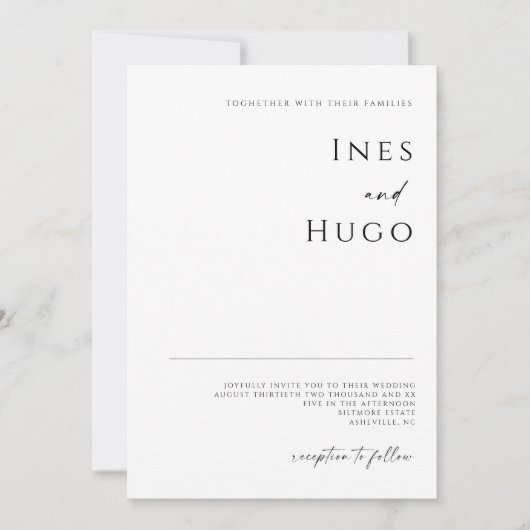 Modern Fine Line Signature Script Luxury Invite Save The Date (Voorkant)