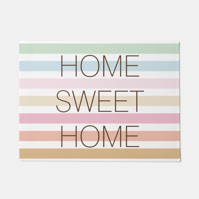 Modern Fine Pastel Colors Home Sweet Home Deurmat (Voorkant)