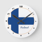 Modern Finland, Finse vlag trendy Thuis/design Ronde Klok (Voorkant)