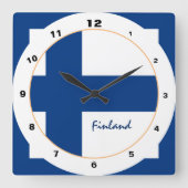 Modern Finland, Finse vlag trendy Thuis/design Vierkante Klok (Voorkant)