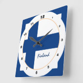 Modern Finland, Finse vlag trendy Thuis/design Vierkante Klok (Hoek)