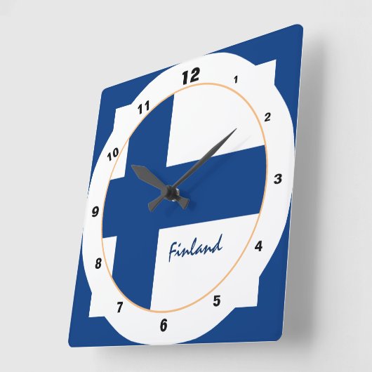 Modern Finland, Finse vlag trendy Thuis/design Vierkante Klok (Hoek)