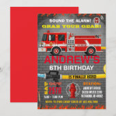 Modern Fire Fighter Department Theme Truck Kaart (Voorkant / Achterkant)