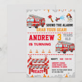 Modern Fire Fighter Station Rescue Truck Flames Kaart (Voorkant / Achterkant)