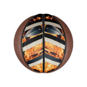 Modern Fire & Triple Stripe Bold Minimalist  Basketbal (Verticaal)