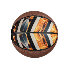 Modern Fire & Triple Stripe Bold Minimalist  Basketbal