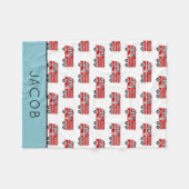 Modern Fire Truck Pattern Personalized Boy Fleece Deken (Voorkant (Horizontaal))