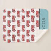 Modern Fire Truck Pattern Personalized Boy Sherpa Deken (Voorkant (horizontaal))