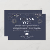 Modern Fireworks Afstuderen Bedankt met bericht (Voorkant / Achterkant)