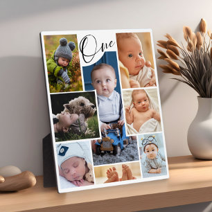 Modern First Birthday Photo Collage Keepomwille Fotoplaat