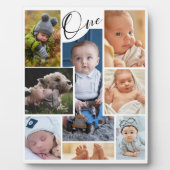Modern First Birthday Photo Collage Keepomwille Fotoplaat (Voorkant)