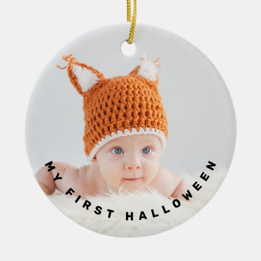 Modern First Halloween Foto Keramisch Ornament (Voorkant)