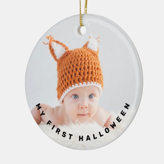 Modern First Halloween Foto Keramisch Ornament (Links)