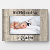 Modern First Moederdag as Grandma Photo Wood Fotoplaat (voorkant)