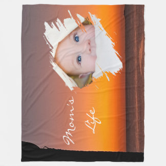 Modern First Mother’s Day Fleece Blanket - Sunset Deken