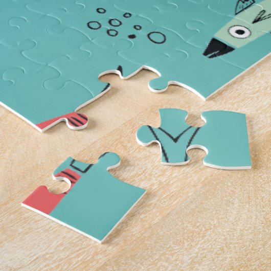 Modern Fish Doodles Legpuzzel (Zijkant)