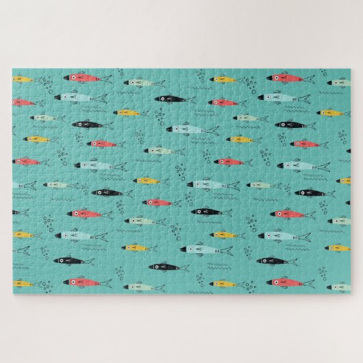 Modern Fish Doodles Legpuzzel (Horizontaal)
