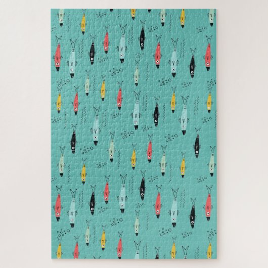 Modern Fish Doodles Legpuzzel (Verticaal)