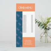 Modern Fish Seafood Krab Restaurant Patroon Menu (Staand voorkant)
