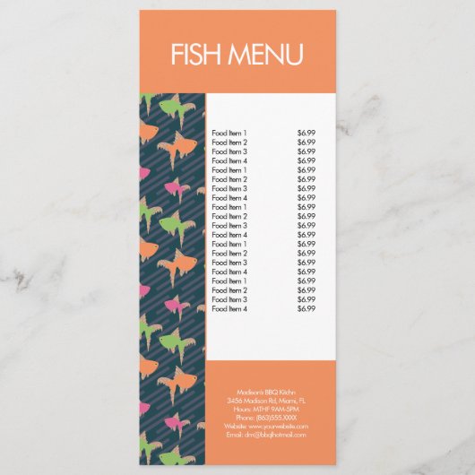 Modern Fish Seafood Restaurant Patroon Menu (Voorkant)