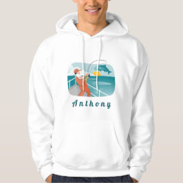 Modern Fisherman Illustratie Vist Naam ventilator Hoodie