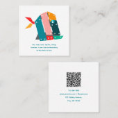 Modern Fishing Business Card with QR Code Vierkante Visitekaartje (Voorkant / Achterkant)