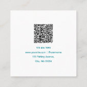 Modern Fishing Business Card with QR Code Vierkante Visitekaartje (Achterkant)